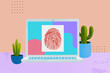 © Tatyana Lavrova/Stocksy - Digital fingerprint on a laptop screen. Security, technology concept