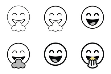 Wall Mural - playful and minimalistic emoji faces with food inspired elements, vibrant details, and dynamic expre