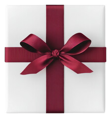 Wall Mural - PNG White gift box ribbon red celebration.