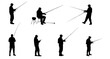 © Anomal - vector set of Fishermen Silhouettes