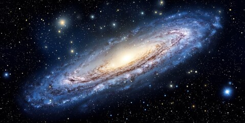 Wall Mural - stunning view of spiral galaxy surrounded by distant stars in deep space captured in high definition