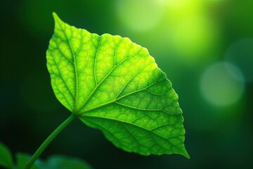 Wall Mural - Mizuhashi leaf illuminated by soft ethereal light, backlit, mizuhashi leaf, green