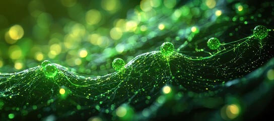 Green Energy Network Abstract Art Representing Innovation