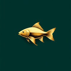 Wall Mural - Vibrant golden tropical fish swimming dynamically in the underwater environment  Colorful and ornamental aquatic animal or digital artwork with a serene natural ocean background