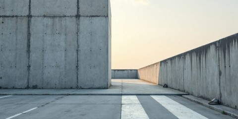 Leinwandbilder - Modern concrete architecture urban minimalist design featuring geometric shapes and textures