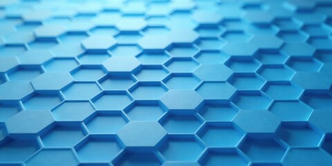 Aufkleber - Abstract Hexagonal Pattern Background  Repeating Blue Geometric Shapes