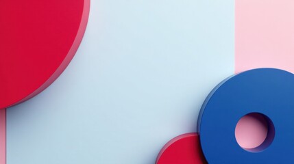 Aufkleber - Abstract Composition of Colorful Cylinders Against Pastel Background
