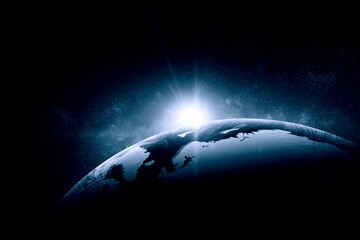 Poster - Global technologies concept. Elements of the image furnished by NASA