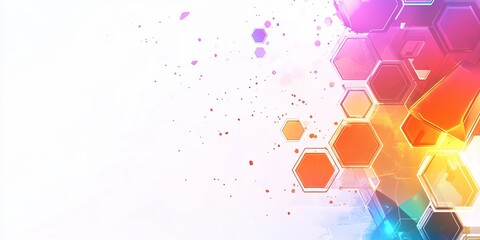 Poster - Abstract colorful hexagons background. (1)