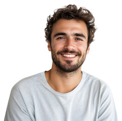 Wall Mural - PNG Portrait of a smiling man background happy smile.