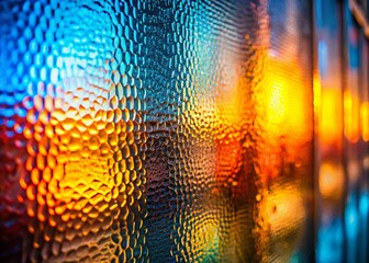 Wall Mural - Light Matte Surface, Rippled Plastic & Frosted Glass Texture - Abstract Background