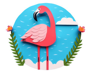 Poster - PNG Flamingo animal bird representation.