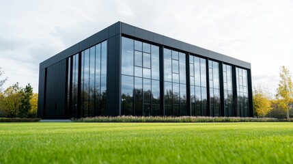 Poster - modern building in the park