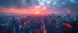 © Arthur Constantine - Stunning sunset over a vibrant city skyline illuminating urban architecture and natural beauty in twilight hues