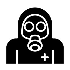 Sticker - Medical protective suit icon in glyph style