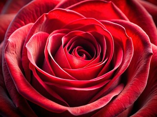 Wall Mural - Macro Photography of Red Rose Petals, Close-up Detailed Texture, Natural Background