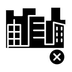 Sticker - Shutdown city icon in glyph style