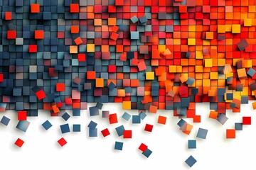 Wall Mural - vibrant abstract background of colorful cubes with gradient effect