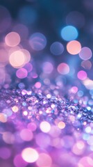 Wall Mural - colorful purple bokeh lights and shimmering glitter form a dreamy background ideal for enhancing des