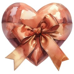 Sticker - Heart-shaped gift box illustration