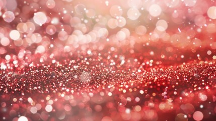 Wall Mural - Vibrant red glitter shines with a beautiful bokeh effect, adding a celebratory touch suitable for parties and events