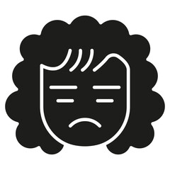 Wall Mural - Serious face icon in glyph style