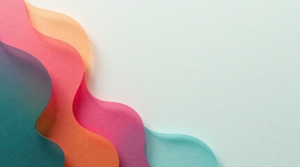 Aufkleber - Abstract Colorful Wave Design with Pastel Hues and Ample Copy Space
