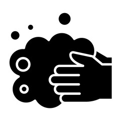 Sticker - Washing hands icon in glyph style