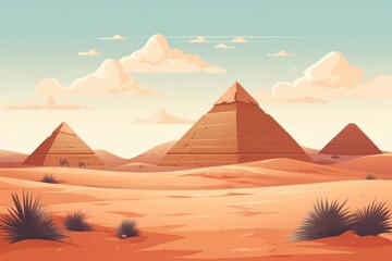 Canvas Print - egypt pyramid architecture landscape outdoors.