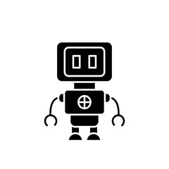 Wall Mural - Robot icon in glyph style