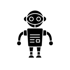 Poster - robot icon in glyph style