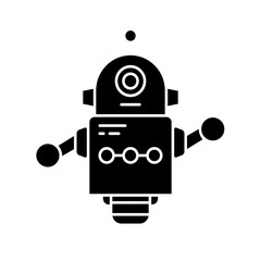 Poster - robot icon in glyph style