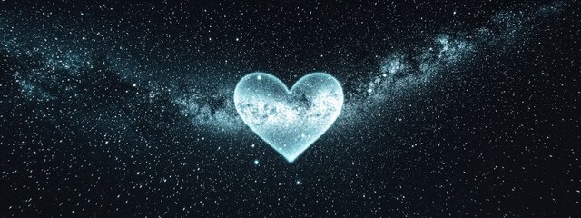 Wall Mural - a heart is in the middle of a galaxy