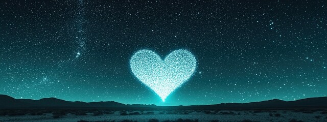 Wall Mural - a heart is shown in the sky with stars surrounding it
