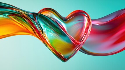Wall Mural - a heart made of colored liquid is shown in the image