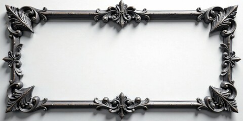 Aufkleber - Ornate Decorative Frame with Intricate Floral Design and Antique Finish