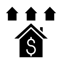 Sticker - Real estate investment icon in glyph style