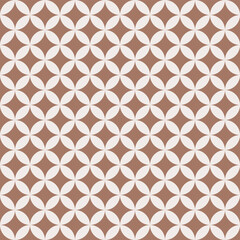 Wall Mural - seamless mocha brown and white classic circular exclusion pattern vector