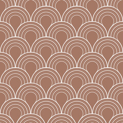 Wall Mural - seamless mocha brown and white art deco slim pattern vector