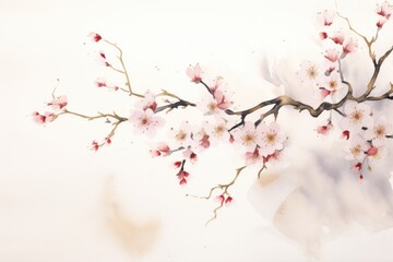 Poster - Cherry blossom flower plant white.