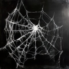 Sticker - intricate spiderweb: black and white nature photography