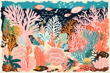 Wall Mural - Great Barrier Reef nature painting outdoors.