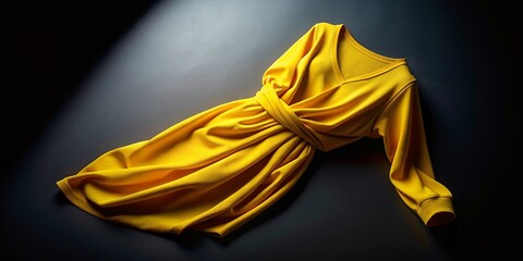 Wall Mural - Minimalist Yellow Fashion Design on Black Background - Stock Photo