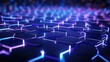 © Harry - Abstract Hexagon Pattern, Glowing Neon Lines, Purple Blue