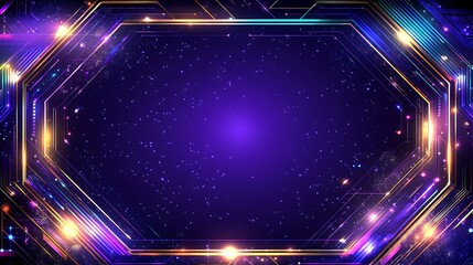 Wall Mural - abstract neon lines glowing brightly in space