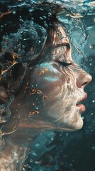 Canvas Print - Submerged Beauty: An Underwater Portrait