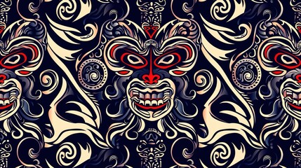 maori tattoo seamless pattern wallpaper