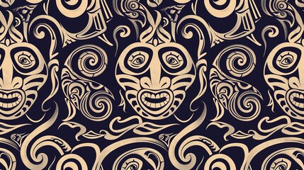 maori tattoo seamless pattern wallpaper