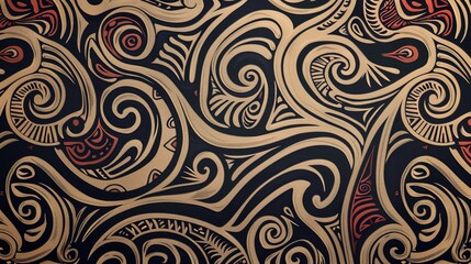 maori tattoo seamless pattern wallpaper