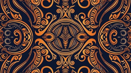 Wall Mural - maori tattoo seamless pattern wallpaper